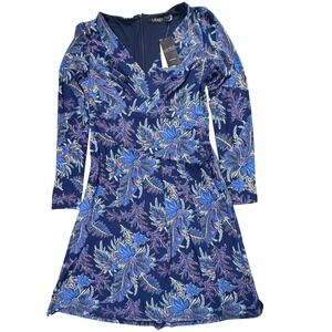 Lauren Ralph Lauren Navy Floral Paisley Cottagecore Cocktail Dress Size 8 NEW‎